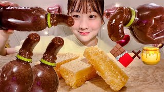 ASMR Chocolate Honey Jelly Honeycomb【Mukbang Eating Sounds】【English subtitles】 [upl. by Attenwad]