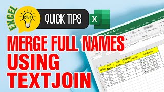 How to Merge Rank Full Name and Suffix in Excel Using TEXTJOIN [upl. by Julia297]