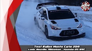 Test Rallye Monte Carlo 2019  Loeb Neuville Mikkelsen  Hyundai i20 WRC  Aa26 Racing [upl. by Nereen]