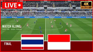 Live Thailand U19 vs Indonesia U19 Now  AFF U19 Championship Cup 2024  Football live Video Game [upl. by Yma494]