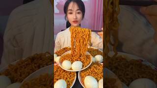 Spicy Noodles Egg 🍳 Eating MukbangFast Eating Challenge mukbang shorts [upl. by Urba]