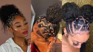 💫 21 EASY RUBBER BAND HAIRSTYLES ON NATURAL HAIR WORTH TRYING🦋 cute rubber band hair styles 2021 [upl. by Yoshio966]