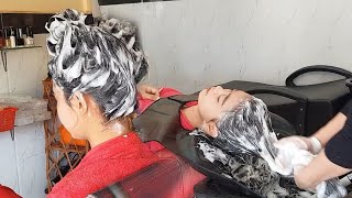 Relax Song  Hair washing shampoo in salon Massage Head hair washing long hair Life TV Survival [upl. by Inahs409]