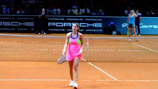 Julia Goerges vs Belinda Bencic service game  Porsche Tennis Grand Prix Stuttgart 2015 [upl. by Brandea]