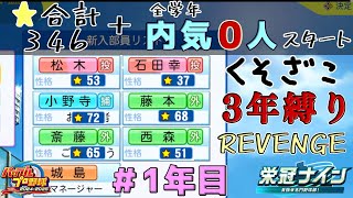 【新くそざこ栄冠1】アプデ入った栄冠ナインなら新入生☆合計346・全学年内気0人スタートのくそざこ高校3年縛りでも今度こそ甲子園優勝できる説、1年目編【栄冠ナインパワプロ2024ZenQ】 [upl. by Lipfert]