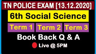 6th Social Science  All Terms  Book Back Questions amp Answers  TN POLICE  TNUSRB [upl. by Aikemehs]