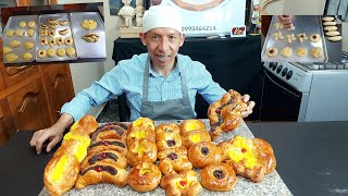 Deliciosos Panes de Dulce con una sola Masa rellenos de crema pastelera de vainilla y chocolate [upl. by Merc]