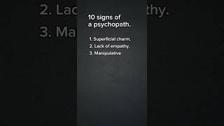 10 signs of a psychopathshorts youtubeshortsshortsfeedshorthealth mentalhealthhealthyworld [upl. by Brunell]