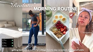 College Morning Routine  staying consistent building habits productive upper body workout etc [upl. by Nivar]