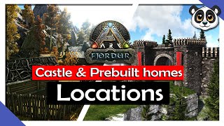 All Castle amp Prebuilt Homes Locations  ARK Fjordur [upl. by Ayotel]