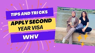 Tips and Trick apply second year Working Holiday Visa  WHV Australia [upl. by Jagir]