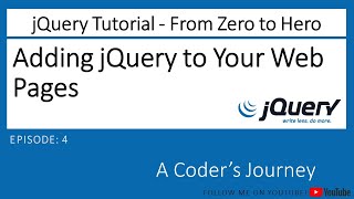 jQuery Tutorial  Episode 4  Adding jQuery to Your Web Pages [upl. by Akcimahs]