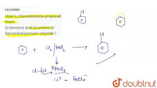 How is chlorobenzene prepared from i benzene and ii aniline or benzenediazonium chloride [upl. by Nuyh]