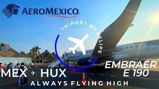 TRIP REPORT  Aeroméxico Connect  Embraer E190  Ciudad de México  Huatulco  4K [upl. by Ilanos]