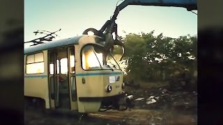 Good bye Tatra  Brutale Verschrottung der DDR Tram T4D [upl. by Azerila579]