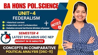 UNIT4 Federalism  DU BA HONS POLSCIENCE SEM 4  STUDYSHIP 2 [upl. by Atinihs]