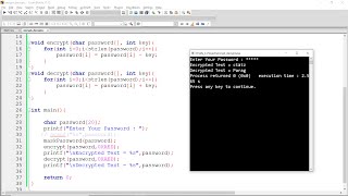 Encrypt and Decrypt Password with Key in C Programming [upl. by Marie-Jeanne]