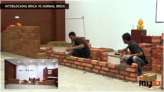 Competition Interlocking Brick VS Normal Brick  MyIB Compressed Interlocking Bricks [upl. by Snashall]