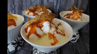 RECETTE DES OEUFS A LA NEIGE FACILE  ILES FLOTTANTES sauce caramel [upl. by Arayk]