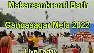 Ganga Bath  Gangasagar Makarsankranti Snan 2022  Gangasagar Mela 2022Kolkata Babughat Sagardwip 🙏 [upl. by Phelan787]