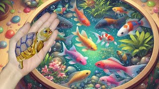 catching fish colorful fish goldfish koi fish betta fish turtles crabs catfish [upl. by Elvia]