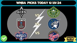 WNBA Picks Today 100 Free Wnba picks 61924 WNBA Predictions Today Mystics Lynx Storm [upl. by Norbert]