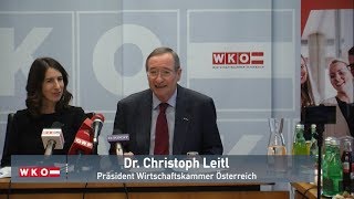 Pressekonferenz Christoph Leitl Gründerzahlen 2017 [upl. by Thunell]