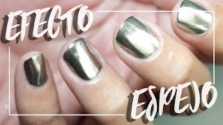 TRUCO UÑAS EFECTO ESPEJO CON ESMALTE NORMAL  SIN LÁMPARA  NO GEL [upl. by Llehsyt]