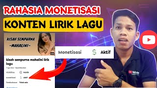 Cara Terbaru monetisasi konten lirik lagu  100 lolos monetisasi [upl. by Cressy753]