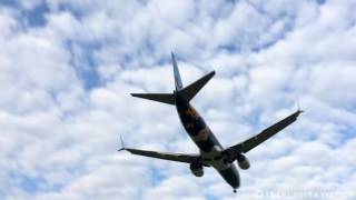 Boeing 737800 TUI Family Livery Jetairfly Slow Motion landing at Brussels Airport [upl. by Enneirb600]