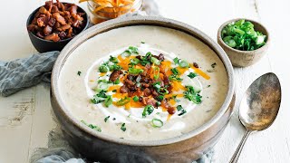 Homemade Creamy Potato Soup Recipe [upl. by Lukash]