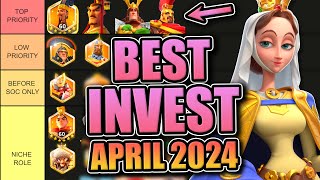 Legendary Investment Tier List F2P amp Low Spend  Open Field Rise of Kingdoms April 2024 [upl. by Maguire]