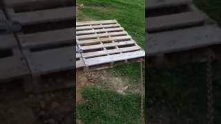 Leveling the yard with pallets [upl. by Ennayehc793]