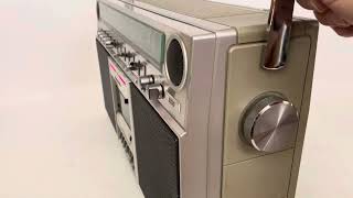 1981 Panasonic platinum RX 5250 AMFM stereo cassette boombox restored [upl. by Mairim343]