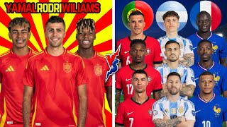 Yamal Nico Williams Rodri vs Argentina France Portugal  Messi Mbappe Ronaldo Rabiot [upl. by Yenruoj]