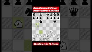 Scandinavian Defense Mieses Kotroc VariationCheckmate in 10 moves chess [upl. by Ttessil]