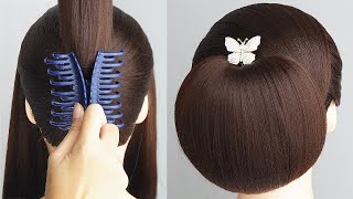 ELEGANT Low Bun Hairstyle For Wedding amp Party  Claw Clip Hairstyle Ladies  Sleek Bun Hairstyle [upl. by Iahcedrom]