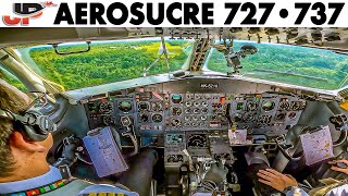 AeroSucre Boeing 727 amp 737 Cockpit to Colombian Jungle Airports🇨🇴 [upl. by Ardied]