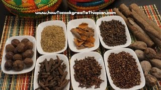 Ethiopian Food  Mekelesha Wot Kimem Recipe Amharic English Finishing Spice  Injera [upl. by Sly]