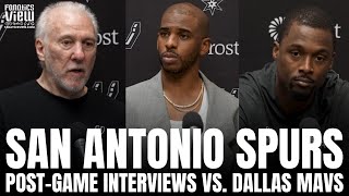 Chris Paul Harrison Barnes amp Gregg Popovich React to San Antonio Spurs Debuts Loss vs Dallas [upl. by Monagan]