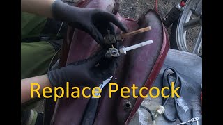 Petcock  Fuel shutoff valve replace [upl. by Ramberg729]