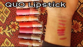 QUO LIPSTICK REVIEW ❗ SWATCHES AND UNBOXINGS ❗ BEST AFFORDABLE LIPSTICK 💄 [upl. by Anewor]