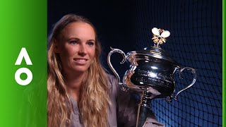 Caroline Wozniacki postmatch interview F  Australian Open 2018 [upl. by Kinny580]