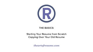 How to Copy Over Old Resume to New Resume Keep Text Format Microsoft Word The Art of Resume [upl. by Cyna]