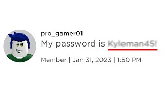 This Roblox Player LEAKED Their Password [upl. by Ellered372]