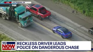 Crazy police chase disrupts Monday morning commute in LA  LiveNOW from FOX [upl. by Clinton298]