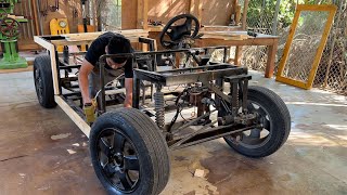 Incredible Ingenuity  Woodworkers Astonishing DIY Pallet Wood Car Creation [upl. by Tiersten]