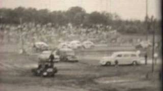 Waukegan Dirt Track Car Race Racing Auto crashes derby About 1951 Part 1 [upl. by Lleret840]