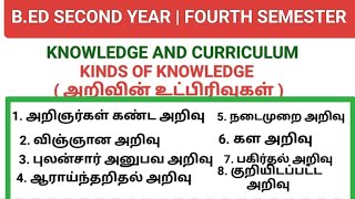 BED SECOND YEAR  FOURTH SEMESTER  KNOWLEDGE AND CURRICULUM  IMPORTANT QUESTION [upl. by Alwitt787]