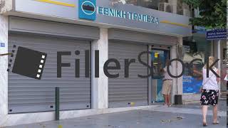 Man using outside ATM in the street Greece [upl. by Bowyer28]